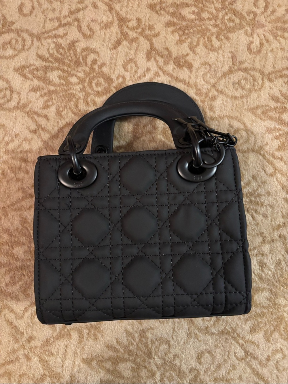 Dior-like Black Quilted Top-Handle Women’s Bag